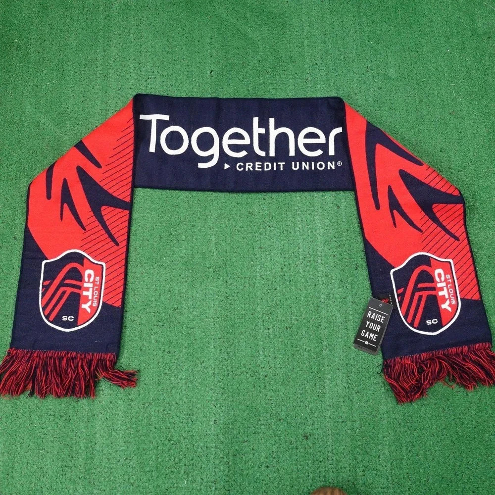 New! St Louis City SC Soccer Scarf Red Navy MLS Soccer Ruffneck Together